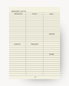 Grocery List Notepad